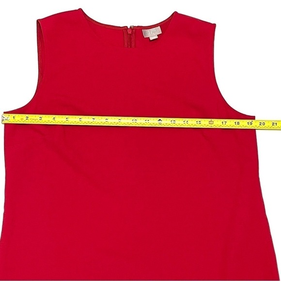 J. JILL Woman Red Midi Scoop Neck Sleeveless Dress Size 12P - Picture 13 of 15